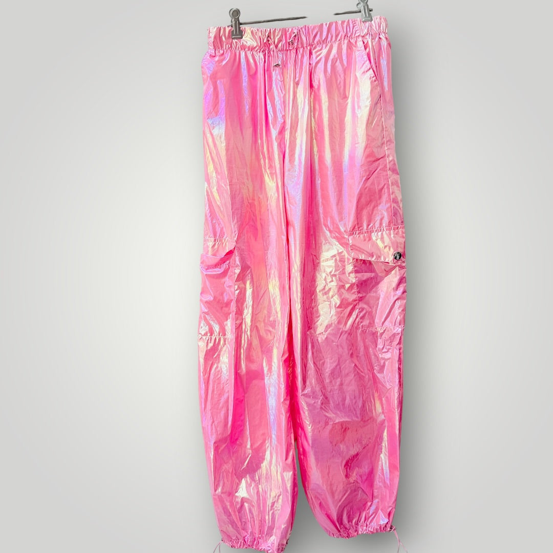 metallic pink / iridescent utility cargo trousers / M (3926756960188922056)