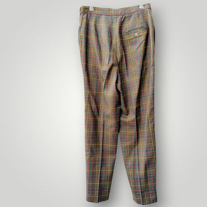1970s vintage / plaid wool pleated pants / s (3926756967363476220)