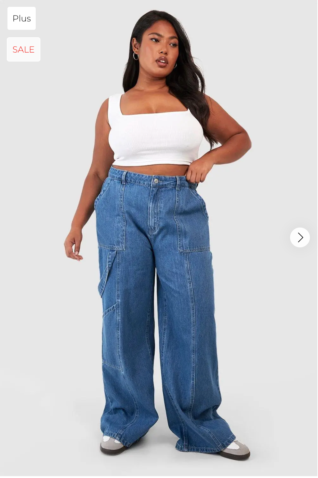 BOOHOO / blue cargo jeans / Size 24 (3926760848458421534)