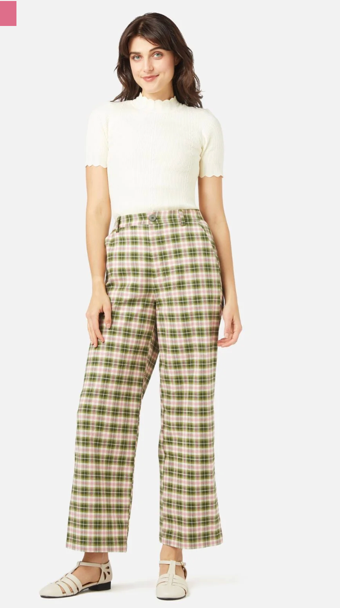 PRINCESS HIGHWAY / 'hazel' plaid patterned wide-leg pants / 18 (3926761371721131895)