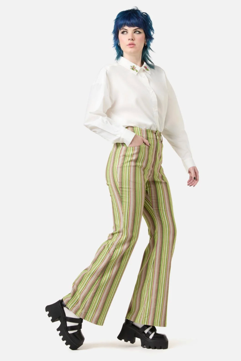 DANGERFIELD / 'homily' striped corduroy flare trousers / 16 (3926761615990295734)