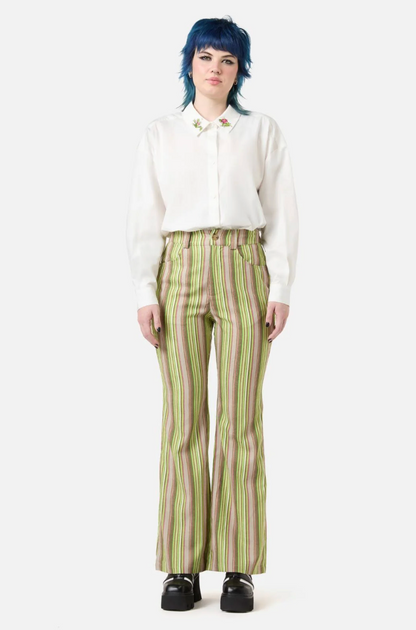 DANGERFIELD / 'homily' striped corduroy flare trousers / 16 (3926761619601729605)