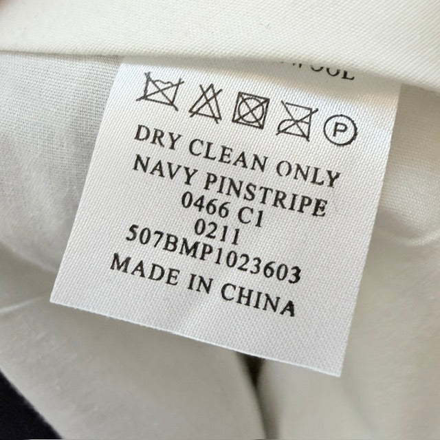T.M. LEWIN / navy pinstripe 100% pure new wool tailored pants / Size 33 Regular (3926828156430778458)