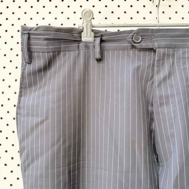 1990s vintage / navy pinstripe wool tailored suit trousers / 2XL  / nz made (3926828188020350133)