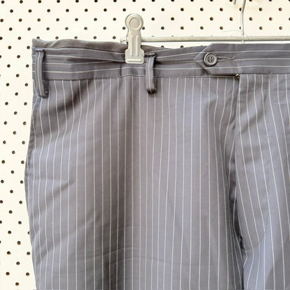 1990s vintage / navy pinstripe wool tailored suit trousers / 2XL  / nz made (3926828188020350133)