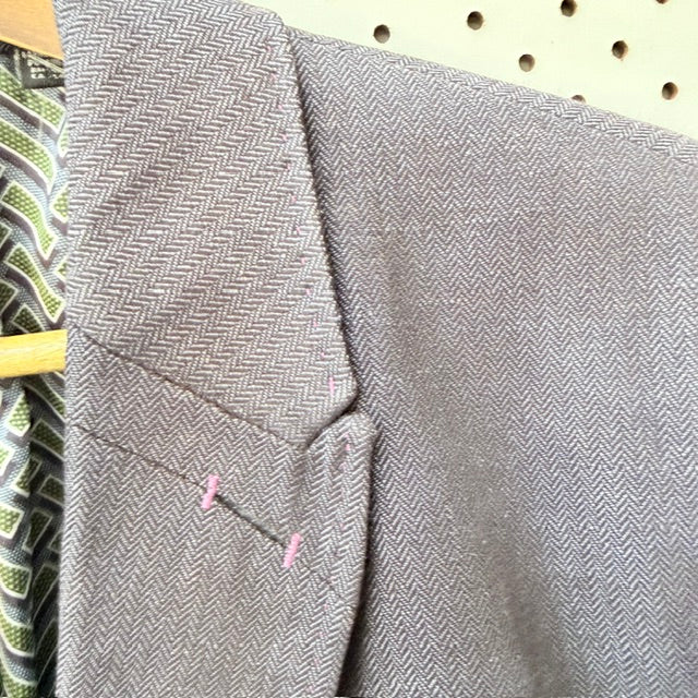 TED BAKER / herringbone tailored cotton-blend blazer / L (3926828264688265367)