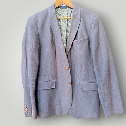 TED BAKER / herringbone tailored cotton-blend blazer / L (3926828362547204566)