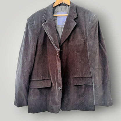 Y2k vintage / EXCHANGE / black velvet tailored blazer / XL (3926828373124627796)