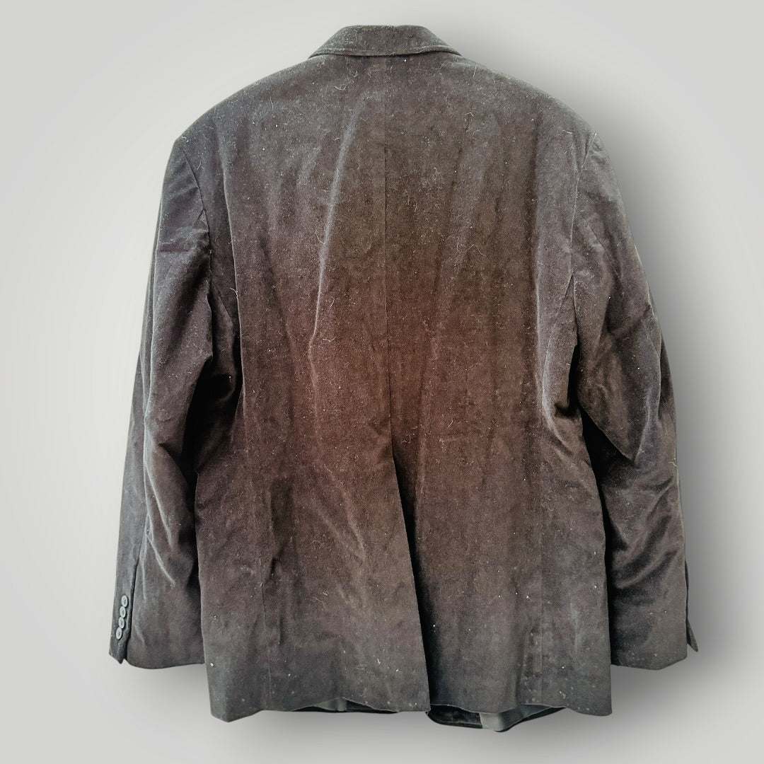 Y2k vintage / EXCHANGE / black velvet tailored blazer / XL (3926828374977999693)