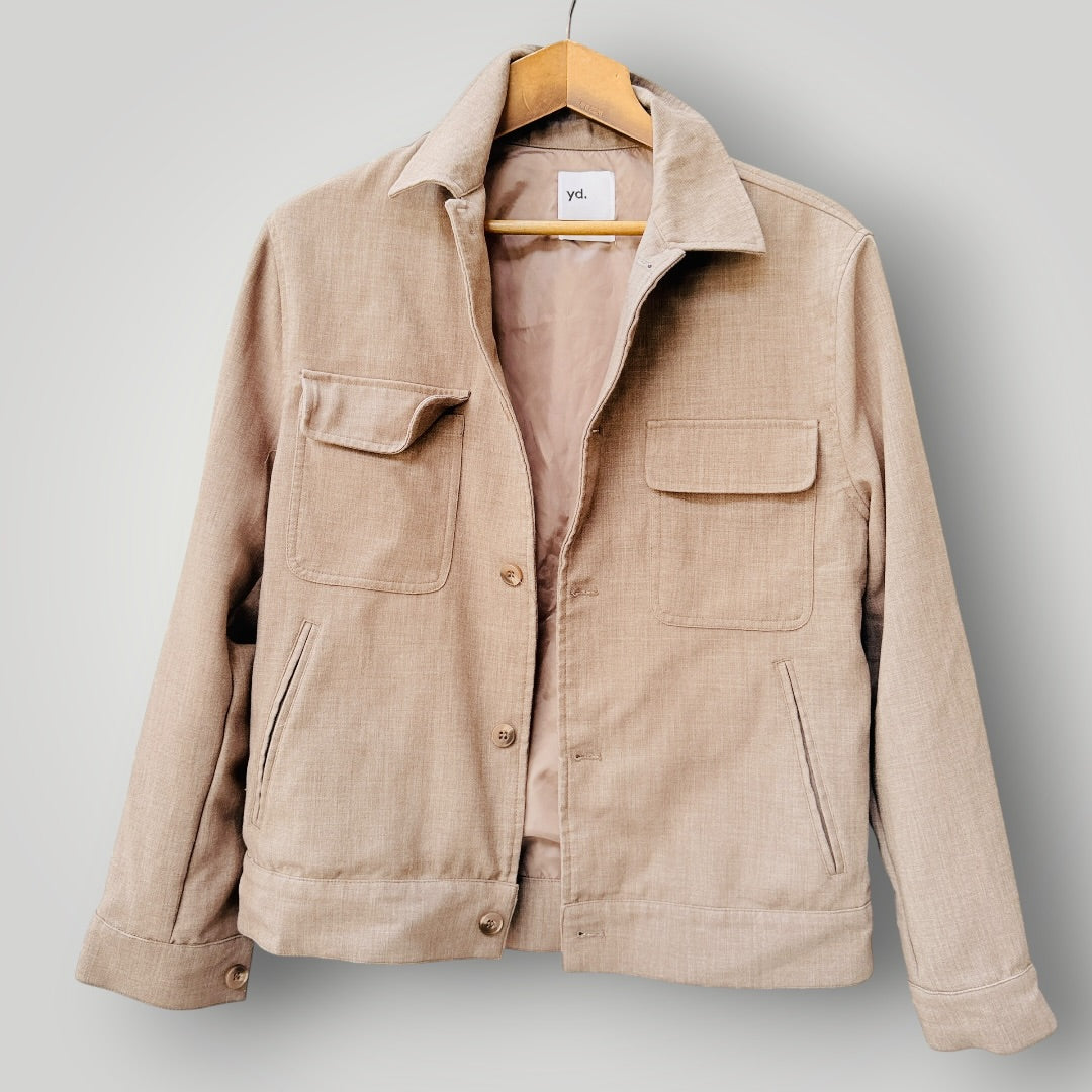 YD. / beige structured casual jacket / 2XS (3926828376881656606)