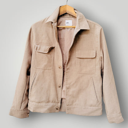 YD. / beige structured casual jacket / 2XS (3926828376881656606)