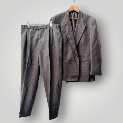 1990s vintage / JONATHAN ADAMS / brown wool double-breasted suit / L (3926828380791268140)