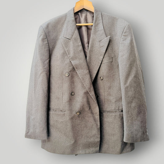 1990s vintage / JONATHAN ADAMS / brown wool double-breasted suit / L (3926828382651258772)