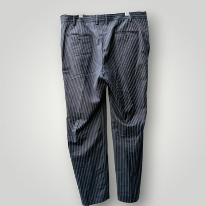 1990s vintage / navy pinstripe wool tailored suit trousers / 2XL  / nz made (3926828391617717210)