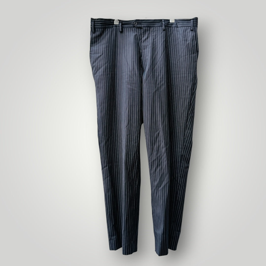 1990s vintage / navy pinstripe wool tailored suit trousers / 2XL  / nz made (3926828393331739039)