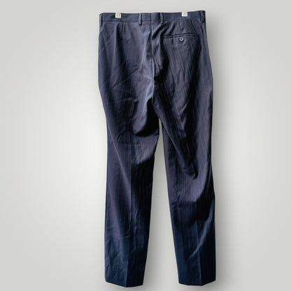 T.M. LEWIN / navy pinstripe 100% pure new wool tailored pants / Size 33 Regular (3926828394997415415)
