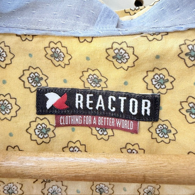 REACTOR / yellow floral and paisley cotton long-sleeve shirt / L (3926847127569286085)