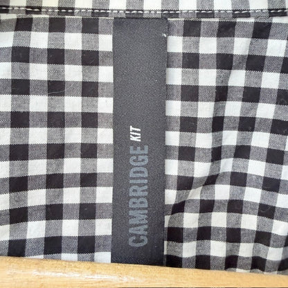 CAMBRIDGE KIT / black + white gingham cotton long-sleeve shirt / M/L (3926847163498567508)