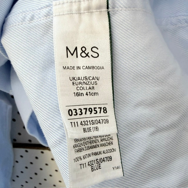M&S SARTORIAL / blue dress shirt / L (3926847183100065757)