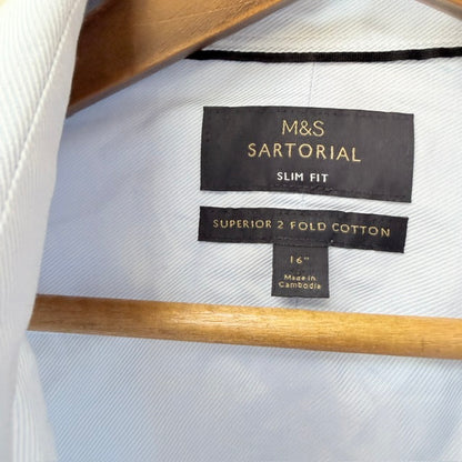 M&S SARTORIAL / blue dress shirt / L (3926847189801239383)