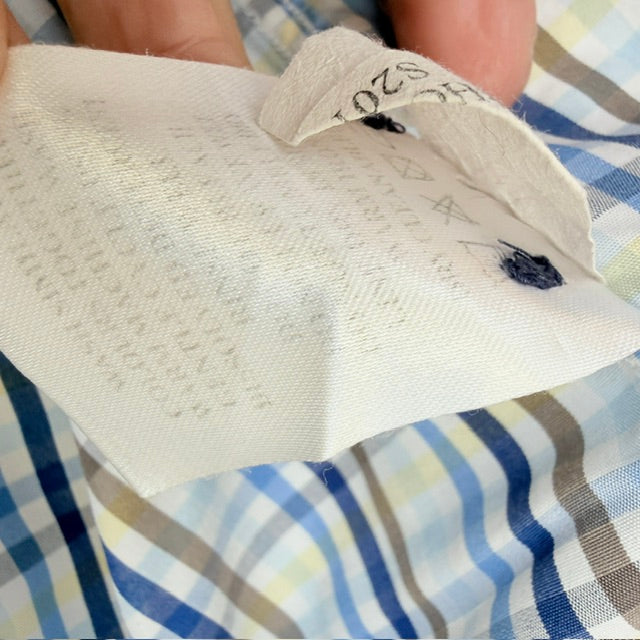 R.M. WILLIAMS / blue check cotton short-sleeve button-up shirt / 3XL (3926847195559863651)