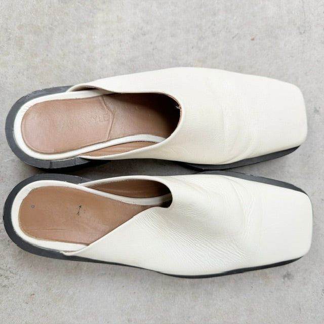 ABIGAYLE / Manzo Mule in cream leather / 40 (3926913347174685852)