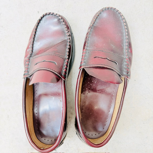 MARTINELLI / bordeaux leather moccasin penny loafers / 41tbc (3926913450159254714)