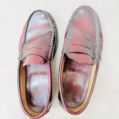 MARTINELLI / bordeaux leather moccasin penny loafers / 41tbc (3926913450159254714)