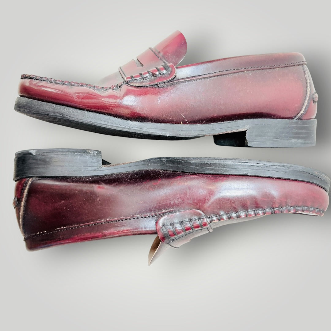 MARTINELLI / bordeaux leather moccasin penny loafers / 41tbc (3926913723691419270)