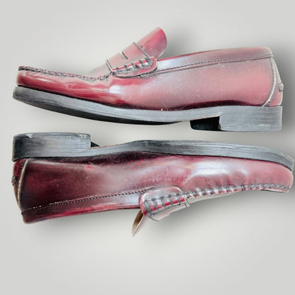 MARTINELLI / bordeaux leather moccasin penny loafers / 41tbc (3926913723691419270)