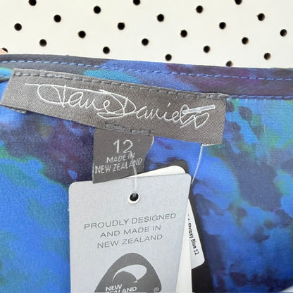 JANE DANIELS / 'Seychelles' silk sleeveless midi dress / 12 / made in nz (3927024452367893952)