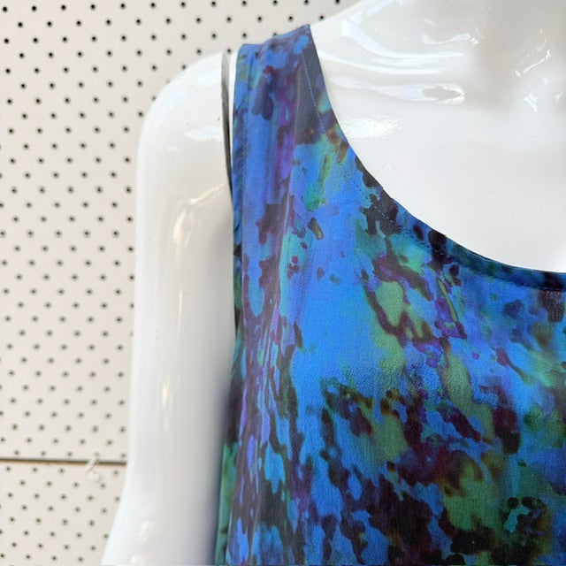JANE DANIELS / 'Seychelles' silk sleeveless midi dress / 12 / made in nz (3927024454457936528)