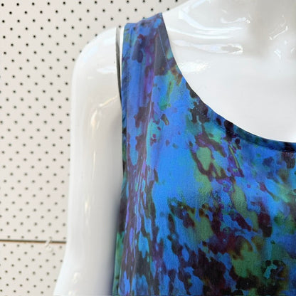 JANE DANIELS / 'Seychelles' silk sleeveless midi dress / 12 / made in nz (3927024454457936528)