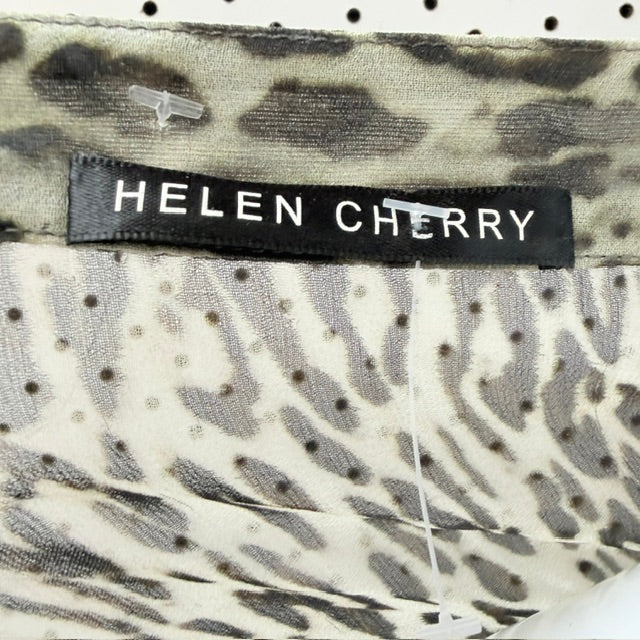 HELEN CHERRY / 100% silk animal print ruffle tunic dress / S (3927024493706432079)