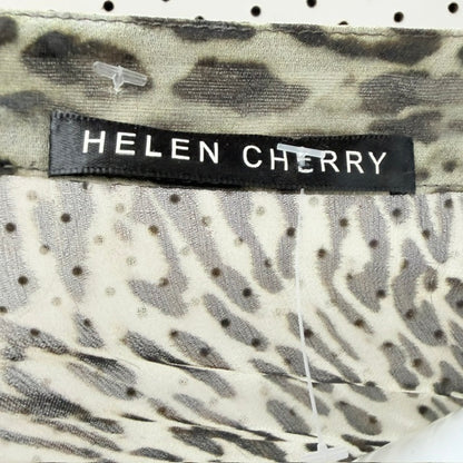 HELEN CHERRY / 100% silk animal print ruffle tunic dress / S (3927024493706432079)