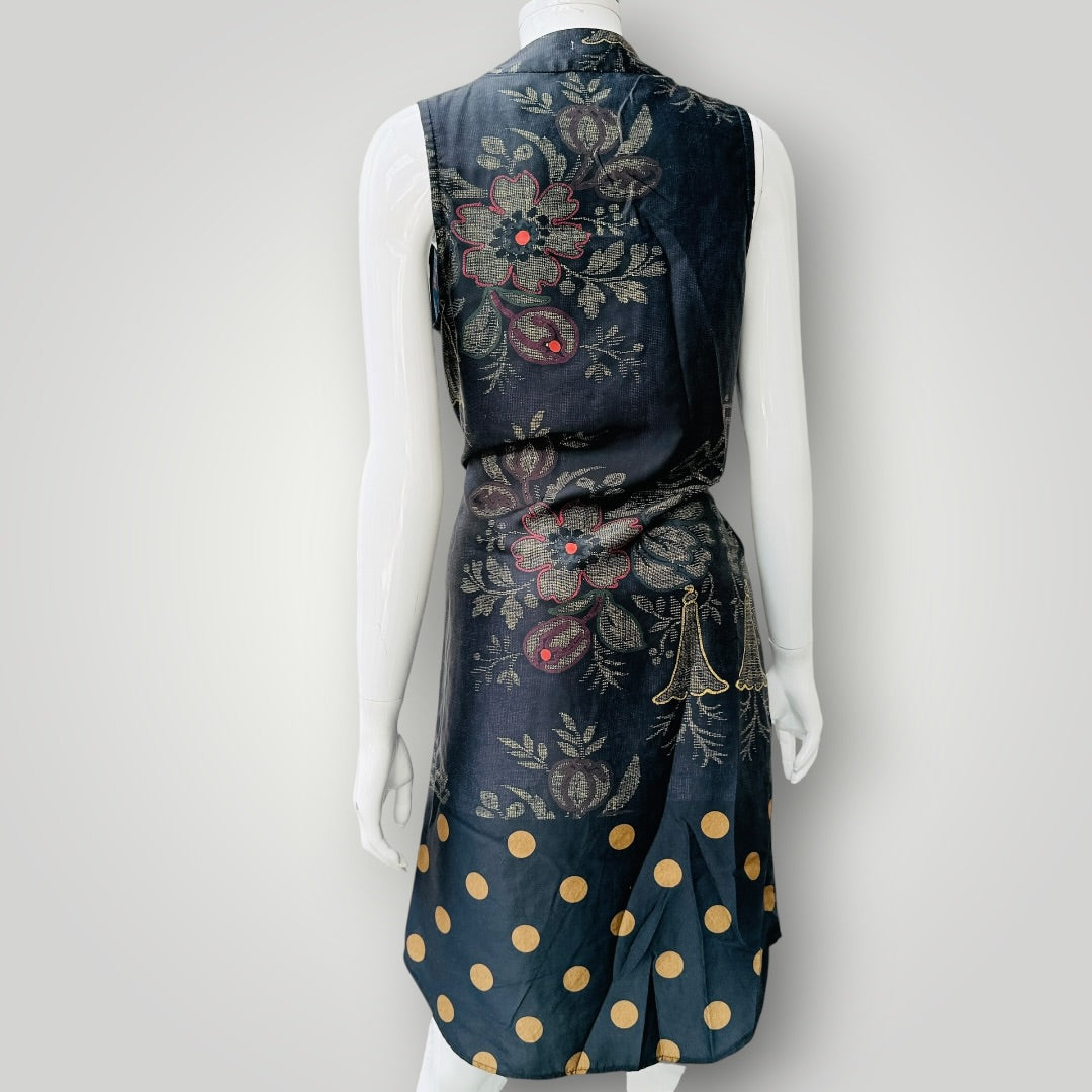 y2k vintage / STATE OF GRACE / printed draped dress / S / made in nz (3927024716358378778)