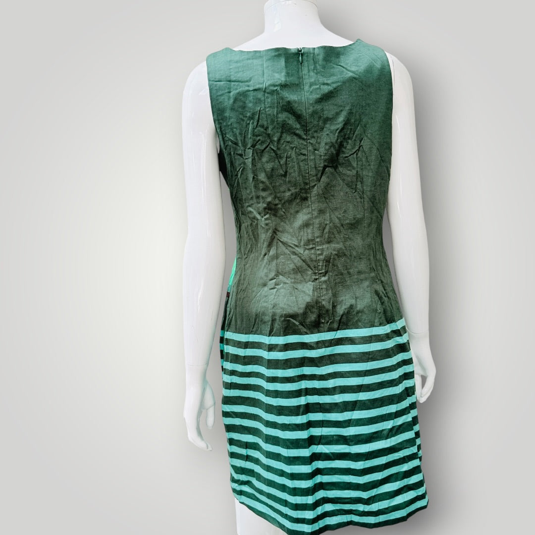 y2k vintage / DESIGUAL / green printed sleeveless dress / 40 (3927024749993270218)