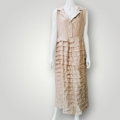 1990s nz vintage / MARILYN SAINTY / tiered maxi dress / m (3927024751769728252)