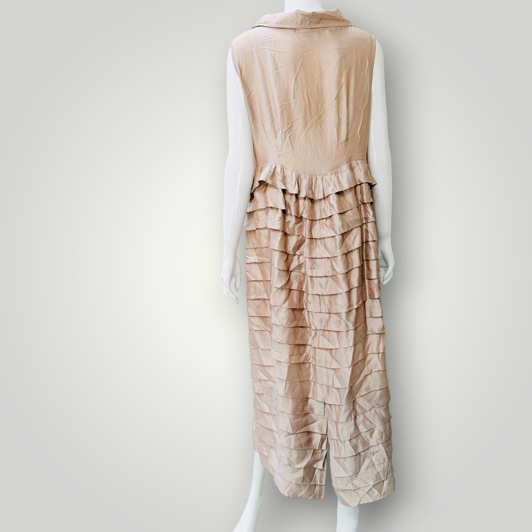 1990s nz vintage / MARILYN SAINTY / tiered maxi dress / m (3927024753637955227)