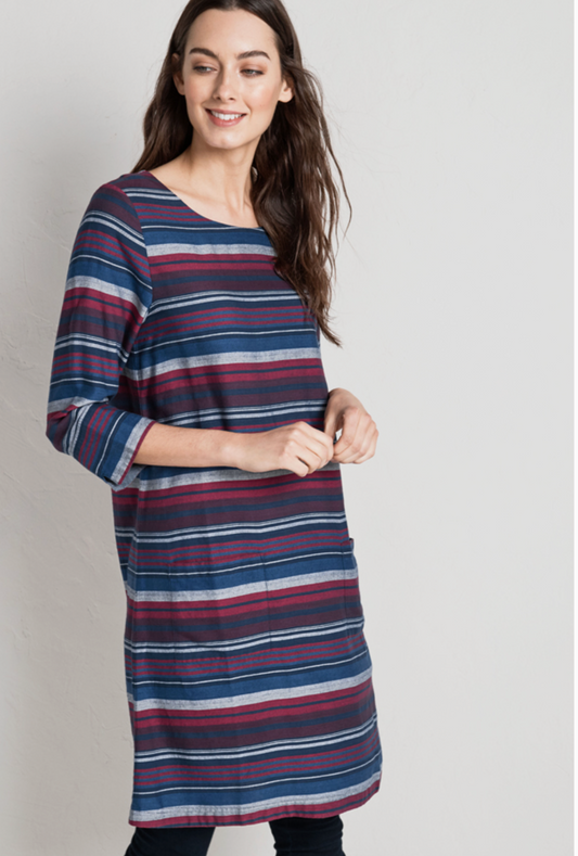 SEASALT CORNWALL / Folly Cove striped tunic dress / 12 (3927027469178974195)