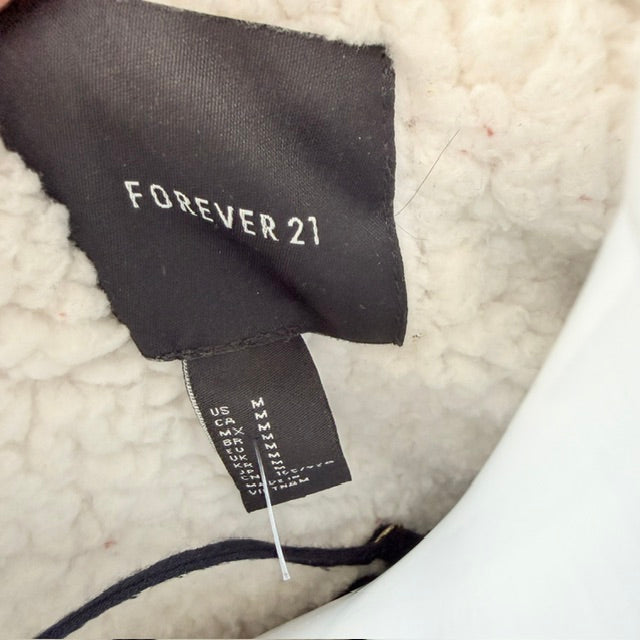 FOREVER 21 / rust orange corduroy sherpa-lined trucker jacket / M (3927364207177637218)