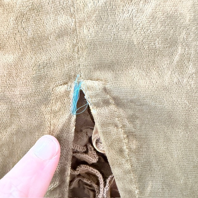 Y2k nz vintage / TRELISE COOPER / olive gold velvet open-front jacket / 10 (3927364291956845991)