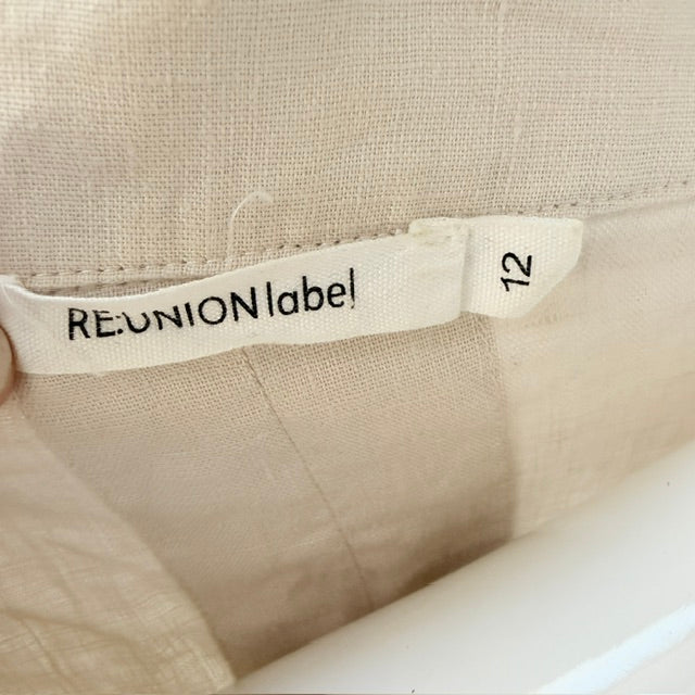 RE:UNION LABEL / natural linen short-sleeve button-down shirt / 12 (3927449373965842546)