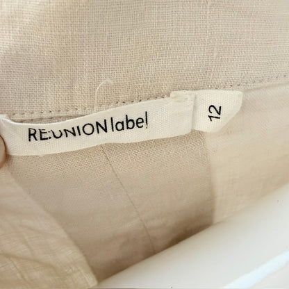 RE:UNION LABEL / natural linen short-sleeve button-down shirt / 12 (3927449373965842546)