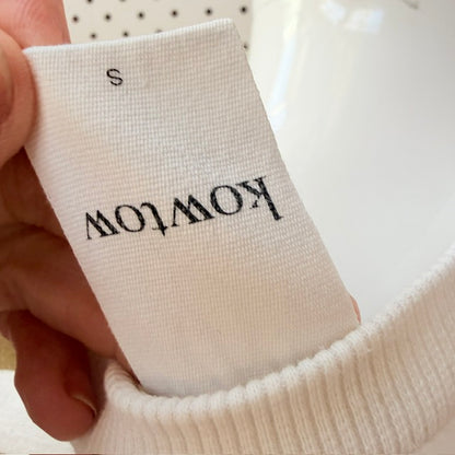KOWTOW / olive and white striped cotton boxy tee / S (3927449382040182955)