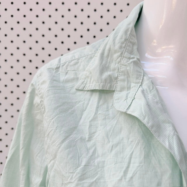 FRANK & EILEEN / mint green + white check cotton barry button-down shirt / L (3927449401907037051)