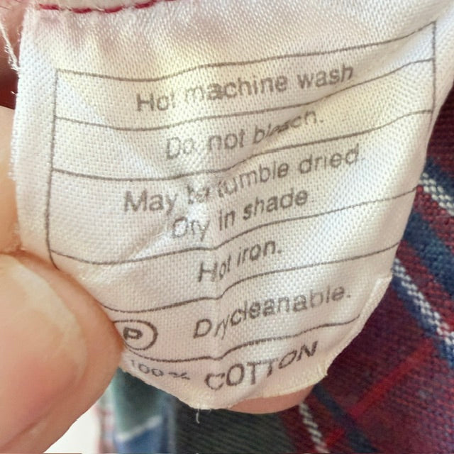 1970s nz vintage / SYCAMORE / plaid short-sleeve button-down shirt / s (3927449427481131946)