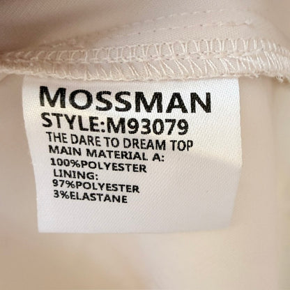 MOSSMAN / cream cowl neck sleeveless top / 10 (3927449487200365796)