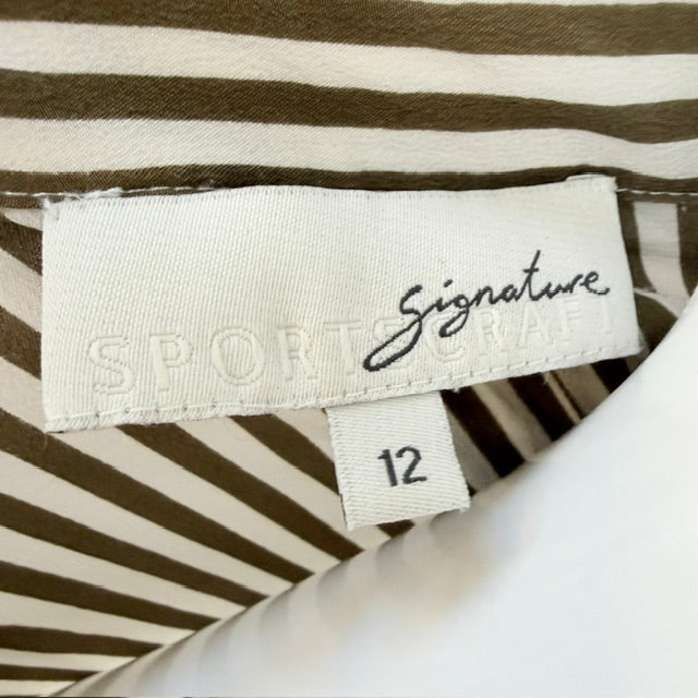 SPORTSCRAFT SIGNATURE / striped silk sleeveless collared shirt / 12 (3927449522999475253)