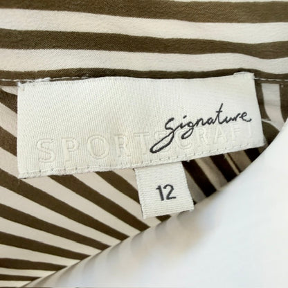 SPORTSCRAFT SIGNATURE / striped silk sleeveless collared shirt / 12 (3927449522999475253)
